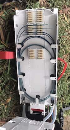 Distribution network enclosure installation and DSS cable preparation onto enclosure tray of active and passive networks in accordance with telecommunication standards